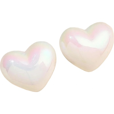 HARAHU Обеците AD-33381 - Heart / Бяло KP33381 (AD-33381)