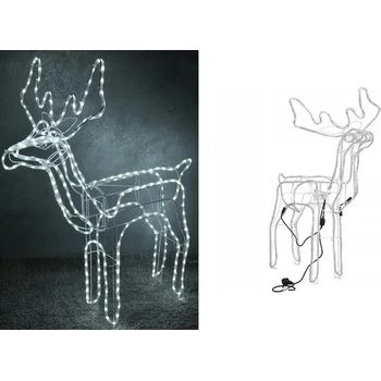 Foxter Vianočná LED Sob s pohyblivou hlavou 130 cm studená biela