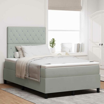 zahrada-XL 3339758 Postel s boxspringem s matrací Světle šedá samet