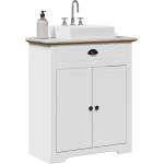vidaXL Шкаф за мивка за баня BODO бял и кафяв 70x35x80 см (4016864)
