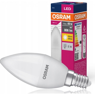 Osram LED žárovka E14 CL B FR 7W 60W teplá bílá 2700K , svíčka – Zboží Dáma Osram LED žárovka E14 CL B FR 7W 60W teplá bílá 2700K , svíčka – Zboží Dáma
