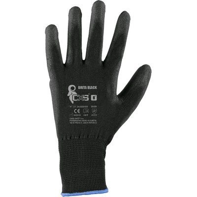 CANIS SAFETY a. s Cxs brita black/ Ръкавици, потопени в полиуретан - черни 9 (344000180009)