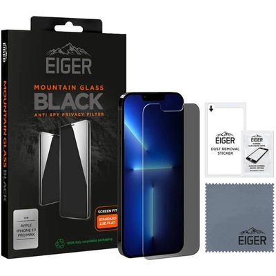 Eiger Mountain Glass Black Anti-Spy Privacy Filter Tempered Glass - калено стъклено защитно покритие с определен ъгъл на виждане за дисплея на iPhone 13 Pro Max