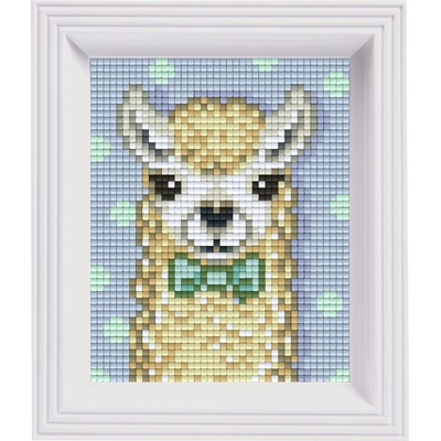 Pixelhobby Мозайка с рамка и пиксели Classic, Pixelhobby - Бяла лама (31441)