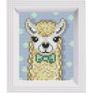 Pixelhobby Мозайка с рамка и пиксели Classic, Pixelhobby - Бяла лама (31441)