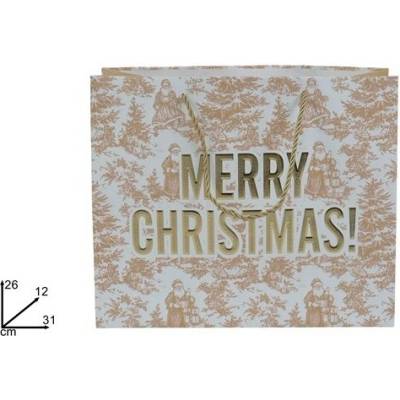 Due Esse Darčeková taška Merry Christmas horizontal 31x26x12 cm