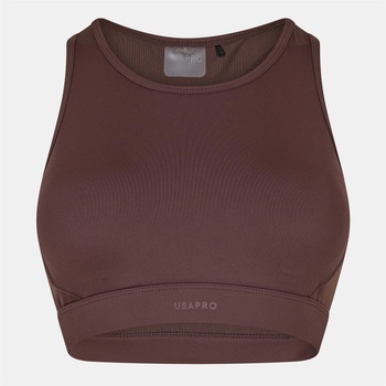 USA Pro Core Racer Back Sports Bra Ladies - Espresso