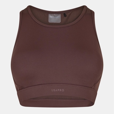 USA Pro Core Racer Back Sports Bra Ladies - Espresso