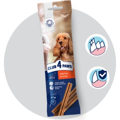 Club 4 Paws Premium Dental Sticks na čistenie zubov pre stredne plemená 77 g