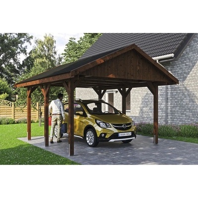 SKAN HOLZ Přístřešek na auto Wallgau 430 x 500 cm ořech