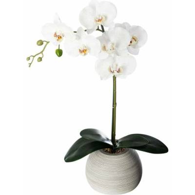 Atmosphera Bílá umělá orchidej v květináči, výška 53 cm vícebarevná