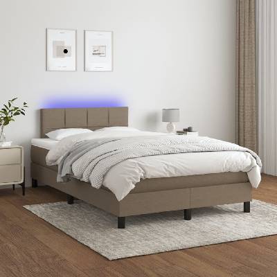 vidaXL 3133147 Boxspring postel s matrací a LED textil taupe