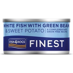 Fish4Dogs Най-добър бял риба с зелена фасул 85 г