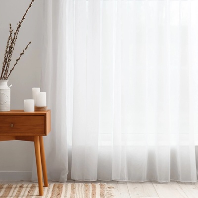 Voál bílý hladký s olůvkem ZAC-015 výška 295 cm Šití na míru – Zboží Mobilmania