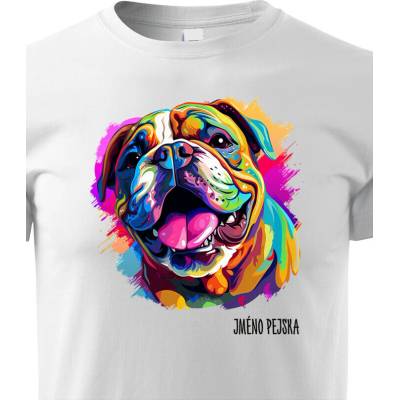 Dětské tričko Anglický buldok Bílá Canvas tričko 2436