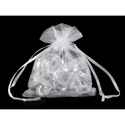 Dárkový pytlík 9x11 cm organza - bílá (10 ks)