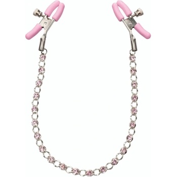 California Exotic Novelties Щипки за зърна с верижка с кристали Crystal Chain
