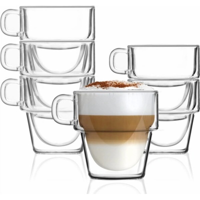 Design Vialli Termosklenice s dvojitou stěnou Senso 6 x 350 ml