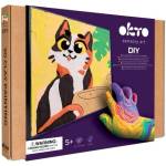 OKTO Котка с купа художествен комплект Рисуване с маса по номера 29x29 см (060477)