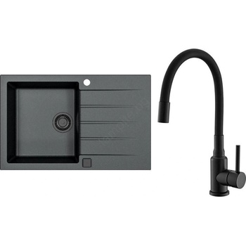 Alveus SETA23231 - Кухненска мивка CADIT+смесител за мивка MINTAS 34cm гранит/черна (AV0138)