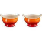 Le Creuset Купи за бульон каменинови 600 мл, огнено оранжево, 2 бр (79284000900000)