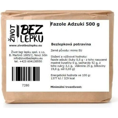 Život bez lepku Fazole adzuki 0,5 kg