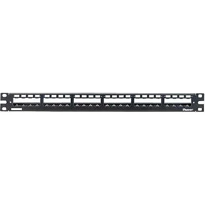 panduit 19 24-Port Metal Patch Panel Mini-Com with strain relief bar (CP24WSBLY)