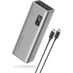 CUKTECH Външна батерия Power Bank PB200P (CUKPB200GLBK) - с Type-C кабел, Дисплей, 2x USB-C, USB, 150W, 20000mAh, Бързо самозареждане - Cuktech - Сив