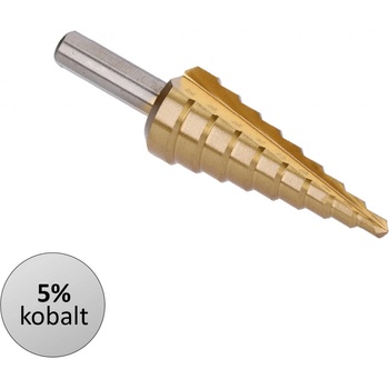 stupňovitý kuželový vrták HSS M35 TiN 4-20, 3 ploché boční úchopy