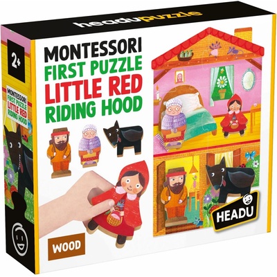Headu Образователен пъзел Headu Montessori - First Puzzle, червената шапчица, 10 части (HMU59094)