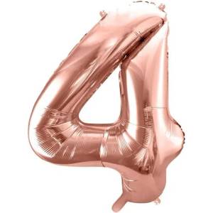 Party Deco Фолиев Балон Цифра, Розово Злато - 86см - 4 (fb1m-4-019r)