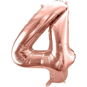 Party Deco Фолиев Балон Цифра, Розово Злато - 86см - 4 (fb1m-4-019r)