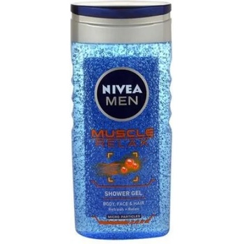 Nivea Muscle Relax Shower Gel - Душ гел за мъже за лице, коса и тяло с ексфолиращи частици