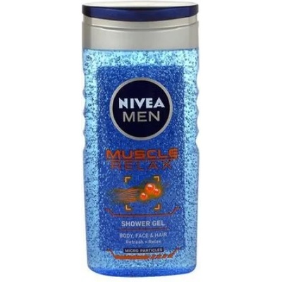 Nivea Muscle Relax Shower Gel - Душ гел за мъже за лице, коса и тяло с ексфолиращи частици