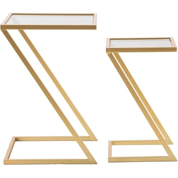 Mauro Ferretti Странични масички в комплект от 2 броя със стъклен плот 40x40 cm Zet - Mauro Ferretti (1426420000)