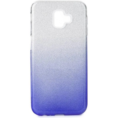Forcell Блестящ Силиконов Калъф за Samsung J6 Plus 2018, Forcell Shining Case, Сребро/Син (5901737933690)