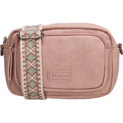 Beagles dámska crossbody kabelka Malaga s dekoratívnym popruhom svetlo ružová