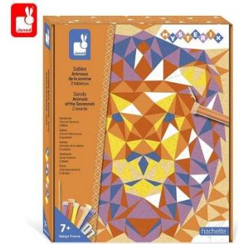 Janod - Комплект за рисуване с пясък - Животните от джунглата (J07978)