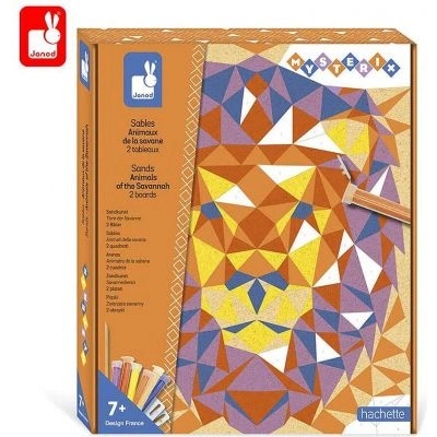 Janod - Комплект за рисуване с пясък - Животните от джунглата (J07978)