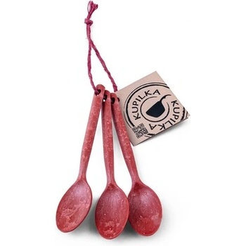 KUPILKA 3 комплект от 3 чаени лъжички, червени (30250301s)