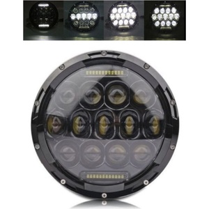  Универсален 7 инча 18см ЛЕД LED фар лампа халоген 12V-24V къси/дълги с DRL дневни светлини бяло 4000lm за АТВ джип мотоц