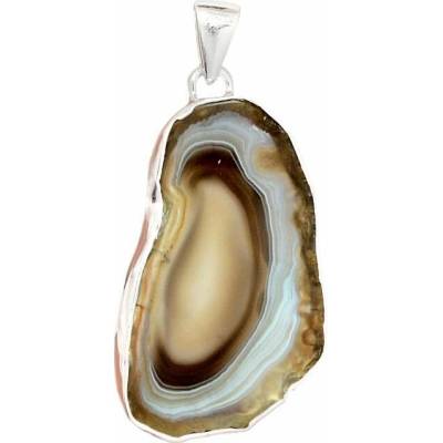 Nefertitis Achát Botswana plátek přívěsek stříbro P275 NF63407