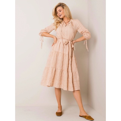 Dámske šaty s opaskom LK-SK-508005.07P beige