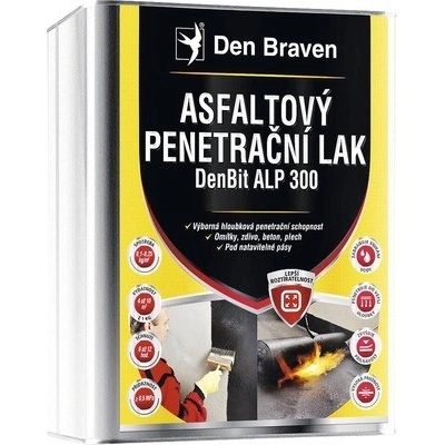 Den Braven Den Braven - Asfaltový penetračný lak DenBit ALP 300, plechovka, 9 kg, čierna