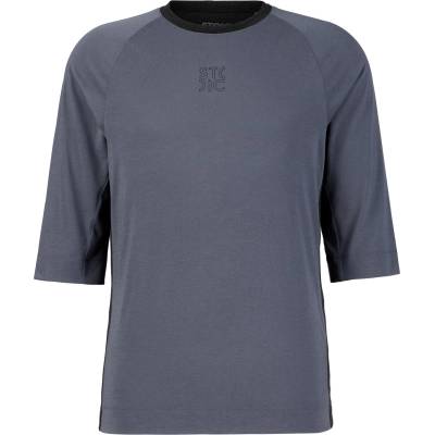 Stoic Мъжка фланелка с къс ръкав за колоездене Stoic PerformanceMerino LofsdalenSt. MTB 3/4 Shirt Cycling jersey - Ink Grey / Black (056-4034-0211)