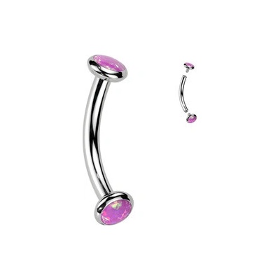 Šperky4U piercing do obočí titan růžový opál TIT1380-OP22