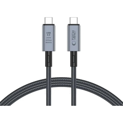 Кабел Tech-Protect UltraBoost Max, USB-C 4.0 / USB-C 4.0, PD, 240W, 8K, 40Gbps, 1m, сив (5906302308989)