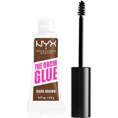 NYX Professional Makeup The Brow Glue Instant Brow Styler tónovací gel na obočí s extrémní fixací 04 Dark Brown 5 g