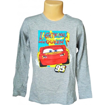 Eplusm chlapecké tričko CARS Lighting McQueen dlouhý rukáv šedá