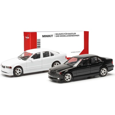 Herpa Sada 2ks: BMW 3er E36 AC Schnitzer bílá / černá Minikit stavebnice 1:87